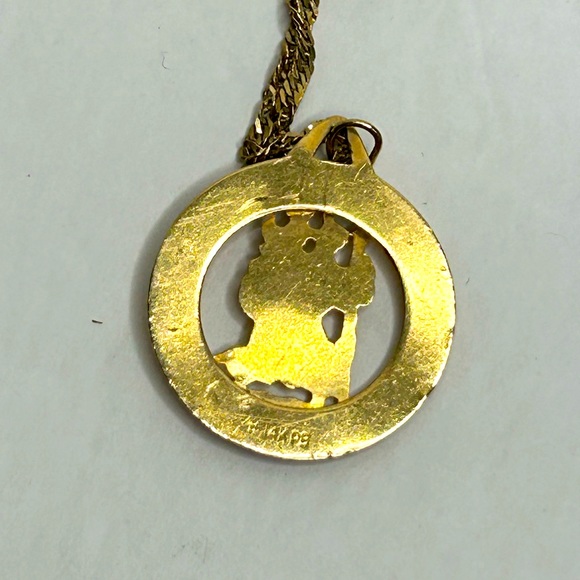 14KT Gold St Christopher Pendant Necklace - Picture 4 of 8